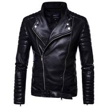 [European code] 2021 autumn winter men\'s motorcycle leather jacket fashion Carrie motorcycle PU leather jacket Windbreaker 2024 - buy cheap