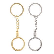 Coin Holder Keychain Key Ring Women Men Fans Souvenir Coin Gift Keyring DIY Key Chain Fashion Jewelry 25mm 2024 - buy cheap