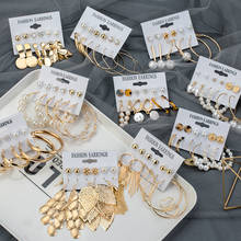 BFH New Women's Earrings Gold Tassel Pearl Earrings For Women Bohemian Fashion Jewelry 2020 Geometric kolczyki Hoop Earings 2024 - buy cheap