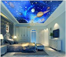 Mural 3d de parede com teto personalizado zencom papel de parede para paredes 3 d universo, planetas, estrelas, planetas, teto 2024 - compre barato