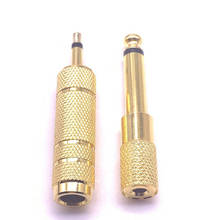 2pcs 6.5 mm Socket Female to 3.5 mm Plug Male Stereo Audio Adapter Jack Converter Microphone  Golden 3.5 mm Female to 6.5 mm 2024 - buy cheap
