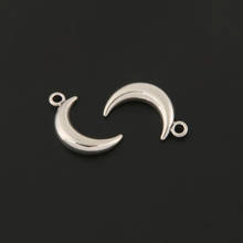 8 pcs Charms 3D Moon Silver Color Pendants For DIY Handmade Jewelry Findings 2024 - buy cheap