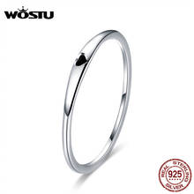 WOSTU-Anillo de corazón Simple para mujer, 100% Plata de Ley 925 auténtica para mujer, anillos de compromiso de aniversario, joyería de regalo para cumpleaños, FIR468 2024 - compra barato