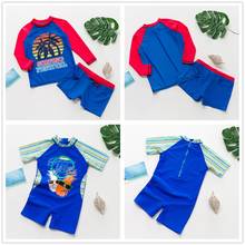 2~14Y Boys Swimsuit Long sleeve Rash Guards  High quality Children's Swimwear UPF50+ Swimming suit for kid Boys Surf suit-ST9035 2024 - buy cheap