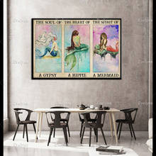 Póster Retro para amantes de las sirenas, póster de "el alma de una gitana, el corazón de un Hippie", impresiones artísticas de pared, decoración del hogar, lienzo, regalo único 2024 - compra barato