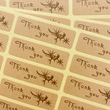 100pcs/pack Different pattern brown thank you 15*50mm Baking DIY Gift Seal Label Stickers 2024 - buy cheap