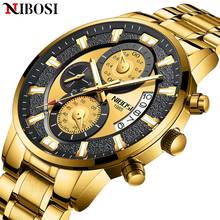 NIBOSI 2021 Mens Watches Chronograph Top Brand Luxury Waterproof Gold Quartz Watch Men Sports Wristwatches Relogio Masculino 2024 - buy cheap