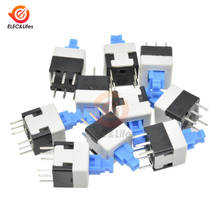 10Pcs Square 8x8mm 6 Pin Self-locking Button Switch Blue Cap DPDT Mini Push switch for Multimeter 2024 - buy cheap