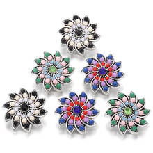 6pcs/lot New Snap Jewelry Mini Beads 18mm Flower Snap Buttons Fit Snap Bracelets for Women Buttons Charms Jewelry 2024 - buy cheap