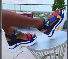 Big Size 35-43 New Female Platform Summer Sandals Mixed Colors Wedges High Heels Sandals Women Beach Party Shoes Woman 2024 - buy cheap