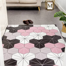 Hallway Bedroom Door Mat Carpet Home Floor Entrance PU Anti-slip Oil-proof Easy Clean Door Mats Hexagon Pattern DIY Mat Carpet 2024 - buy cheap