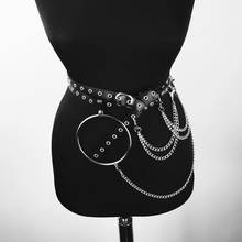 CKMORLS Lady PU Leather Harness Belt Bdsm Big O Ring Waist Belt With Chains Buckle Fetish Women Adjustable Garters Straps Belts 2024 - buy cheap
