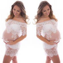 maternity dresses for photo shoot Pregnants women Nursing Lace Off Shoulders dresses pregnancy dress for photography Dress CJ 2024 - buy cheap