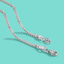 Nova unisex 100% 925 colar de prata clássico 3mm chicote corrente colar 46-61cm tamanho gargantilhas femininas colares jóias finas presente 2024 - compre barato