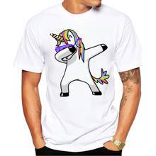hot Men's t-shirts Men's Summer short sleeves Unicorn cartoon printed funny t shirt men Casual cotton brand tee shirt homme 2024 - buy cheap