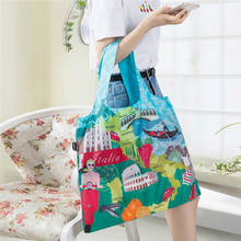 ECO Reusable Polyester Portable Shoulder Handbag Cartoon Green Folding Pouch Shopping Bag Foldable Magic Style Nylon Large Tote 2024 - buy cheap