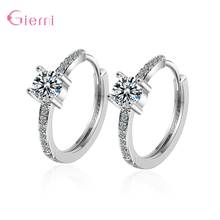 Simple Lovely Girl's Huggies Small Hoops Earrings Skinny Clear Classic Minimal Charming Earrings 925 Sterling Silver Jewerly 2024 - buy cheap
