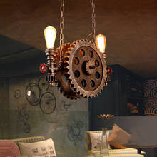 Lámpara de estilo Vintage para Loft, luces de almeja de engranaje, tubo de agua, brazo, Bar, restaurante, industrial, cafetería, sala de estar, comedor, escalera 2024 - compra barato