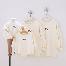 Family Matching Outfits Sweatshirts Panda Bear Tees Romper Mom Daddy Kids Suits Parent-Child Lover Clothes Long Sleeve 2024 - buy cheap