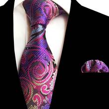 Luxury Classic Men's 8CM Silk Necktie Pocket Square Tie Set Floral Neckties Handkerchief Lot For Suit Business Wedding Party 2024 - buy cheap