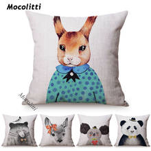 Nordic Cartoon Animals Style Pillows Case Cute Squirrel Koala Deer Water Color Decoration Living Room Sofa Cushion Cover Cojines 2024 - buy cheap