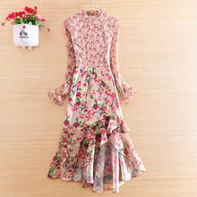 Vestido de lujo de estilo chino para mujer, elegante vestido de lujo con estampado Floral, para otoño, S-XL 2024 - compra barato