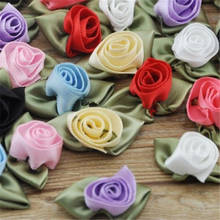 40pc Fancy Satin Ribbon Rose Flower DIY craft/Wedding/Appliques/doll E157 2024 - buy cheap