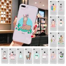 Funda de teléfono Kawaii con Llama de Alpaca para iPhone, funda transparente para iPhone X XS MAX 6 6s 7 7plus 8 8Plus 5 5S SE 2020 XR 11 11pro max 2024 - compra barato