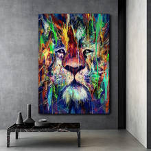 Abstract Lion Poster Painting Colorful Animals Poster And Prints Canvas Painting Cuadros Wall Art Picture Living Room Home Decor 2024 - buy cheap