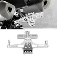 NewUniversal Aluminum Alloy Motorcycle Adjustable LED License Plate Holder Motor Bracket License Plate Support 2024 - buy cheap