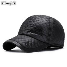 XdanqinX Men's Warm Baseball Caps With Earmuffs Fashion Sports Cap Adjustable Size Thick Warm Earmuff Snapback Cap Winter Hats 2024 - buy cheap