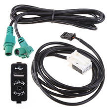Interruptor de enchufe de coche USB AUX, interruptor de audio y Cable para BMW E60, E61, E63, E64, E87, E90, E70, F25, C45 2024 - compra barato