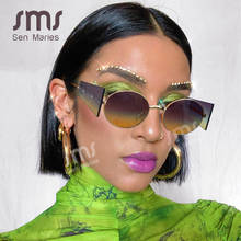Vintage Steampunk Sunglasses Women Men 2020 Luxury Brand Oval Round Sun Glases Retro Punk Glasses Fashion Eyewear Shades UV400 2024 - buy cheap