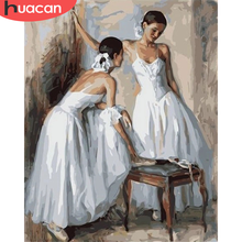 Huacan ballet menina pintura por número desenho sobre tela pintados à mão arte presente diy imagens por número figura kits decoração da sua casa 2024 - compre barato