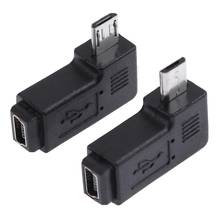 2 unids/set de adaptador en forma de L Mini USB hembra a Micro USB macho de 90 grados, Conector de ángulo derecho e izquierdo, convertidor de carga 2024 - compra barato