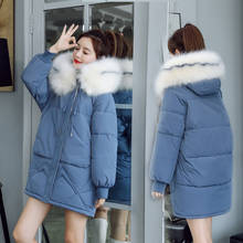 2019 jaquetas de inverno femininas casaco de algodão com capuz plus size casaco feminino parca longo casaco fashion feminino gola de pele m334 2024 - compre barato