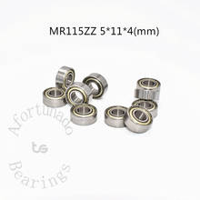 Rodamientos de acero cromado, Mini rodamiento en miniatura sellado de metal, ABEC-5, MR115ZZ, 5*11*4(mm), 10 unidades 2024 - compra barato