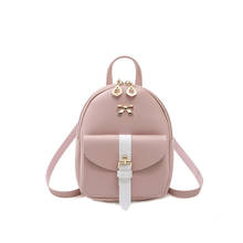 Women's Mini Backpack Luxury PU Leather Kawaii Backpack Cute Graceful Bagpack Small School Bags for Girls Bow-knot Shoulder Bag 2024 - buy cheap
