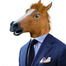 Halloween Rave mask accessories жабо frill New Horse Head Latex Prop Style Toys Party Funny Mask #3 2024 - buy cheap