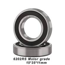 2pcs/lot 6202RS Deep Groove Ball Bearing Miniature Mini Ball Bearing Motor Grade bearing 6202-RS 6202RS 15*35*11mm 15*35*11 2024 - buy cheap