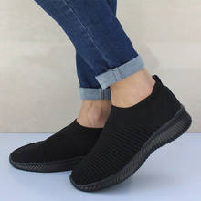 Women Sneakers Vulcanized Shoes Slip On Air Mesh Flats Breathable Casual Sock Shoes Autumn Female Walking Footwear Plus Size 2024 - buy cheap