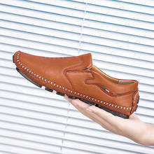 Zapatos informales de cuero para hombre, mocasines de oficina de diseño de estilo británico para hombre, mocasines sin cordones, zapatillas de deporte formales 2024 - compra barato
