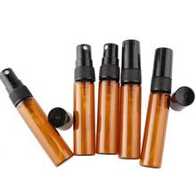 5ML Amber Glass Spray bottle 5ml brown Emtpy Refillable Perfume bottles with Plastic cap 14x76mm LX8425 2024 - buy cheap