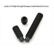 DIN 915 Grade 12.9 High Strength Hexagon Socket Head Set Screw Black Headless Machine Meter Screw M3-M12 10Pcs 2024 - buy cheap