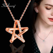 SINLEERY Cute Crystal Star Necklace For Women Rose Gold Color Choker Neck Chain Women Fashion Jewelry Accessories XL062 SSA 2024 - buy cheap