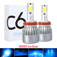 2PCS 8000K Ice blue H7 LED 9600LM Mini Car Headlight Bulbs H4 LED H11 H1 9012 Headlamps Kit 9005 HB3 9006 HB4 COB Auto LED Lamps 2024 - buy cheap