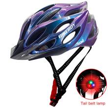 Capacete de ciclismo unissex com luz, capacete ultraleve com descoloração totalmente moldado, para bicicleta de montanha e estrada, mtb 2024 - compre barato
