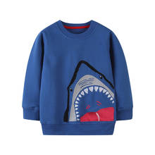 Jumping Meters Winter Spring Shark Sweatshirts Cotton Embroidery Kids Long Sleeve Fashion Sport Sweater Kids Tops 2024 - buy cheap