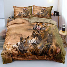 Juego de fundas de edredón con diseño de Tigre, ropa de cama 3D de Camel y de almohada, tamaño King, 160x200cm 2024 - compra barato