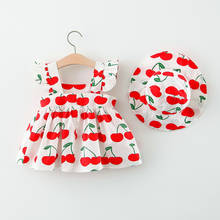 Girls Dress Cherry Dot Princess Dresses Infant Girl Clothes Summer Party Clothing Hat Outfits Baby Clothing 2024 - buy cheap